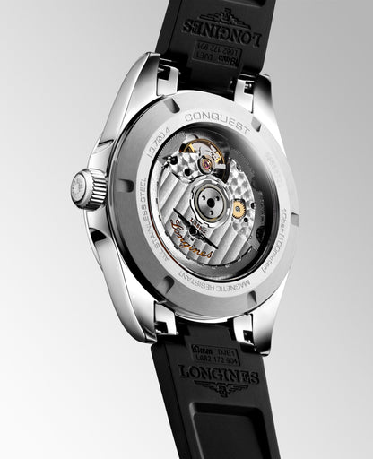 Longines horloge Conquest 38mm zwart automatisch staal L3.720.4.52.9