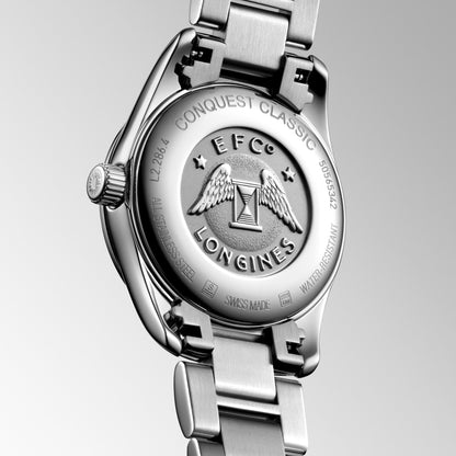 Longines Conquest Classic 29mm Horloge met Parelmoeren Diamanten Quartz Horloge van Staal L2.286.4.87.6
