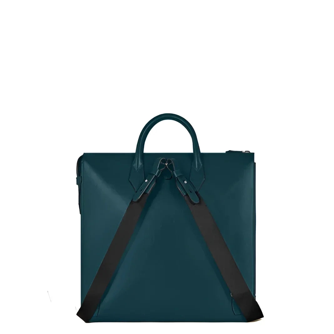 Teal leather tote bag montblanc borsa 24/7 soft blu legion con maestria artigianale e manici regolabili neri
