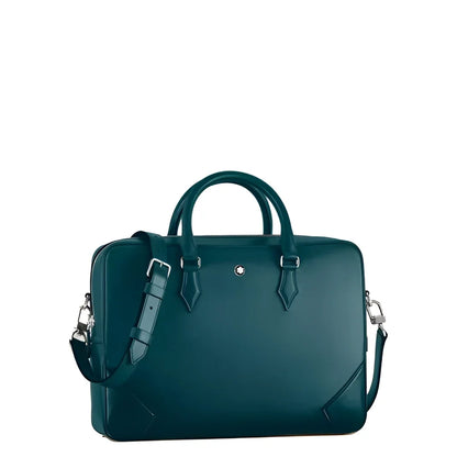 Portadocumenti montblanc meisterstück blu cipro in pelle verde scuro con design minimalista e dettagli argento