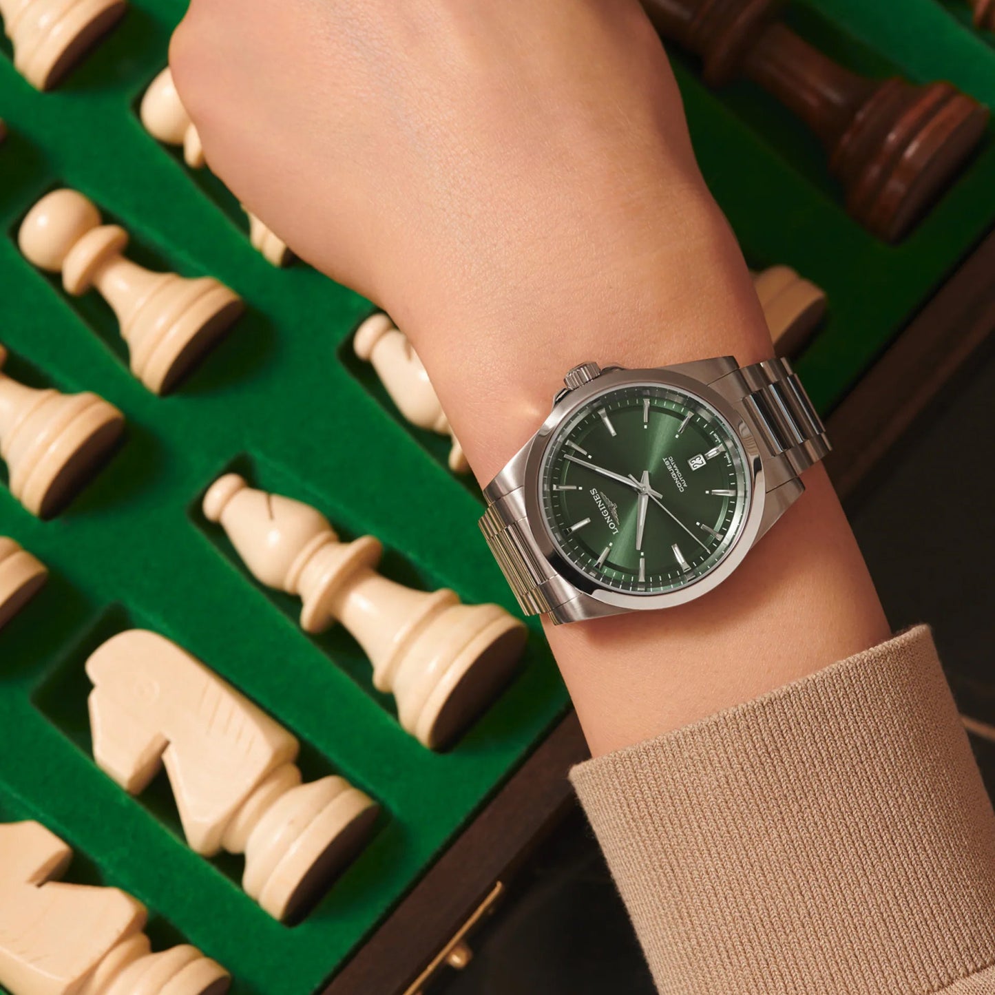 Longines horloge Conquest 2023 41mm groen staal automatisch L3.830.4.02.6