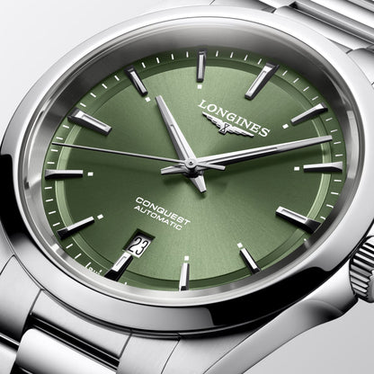 Longines horloge Conquest 2023 41mm groen staal automatisch L3.830.4.02.6