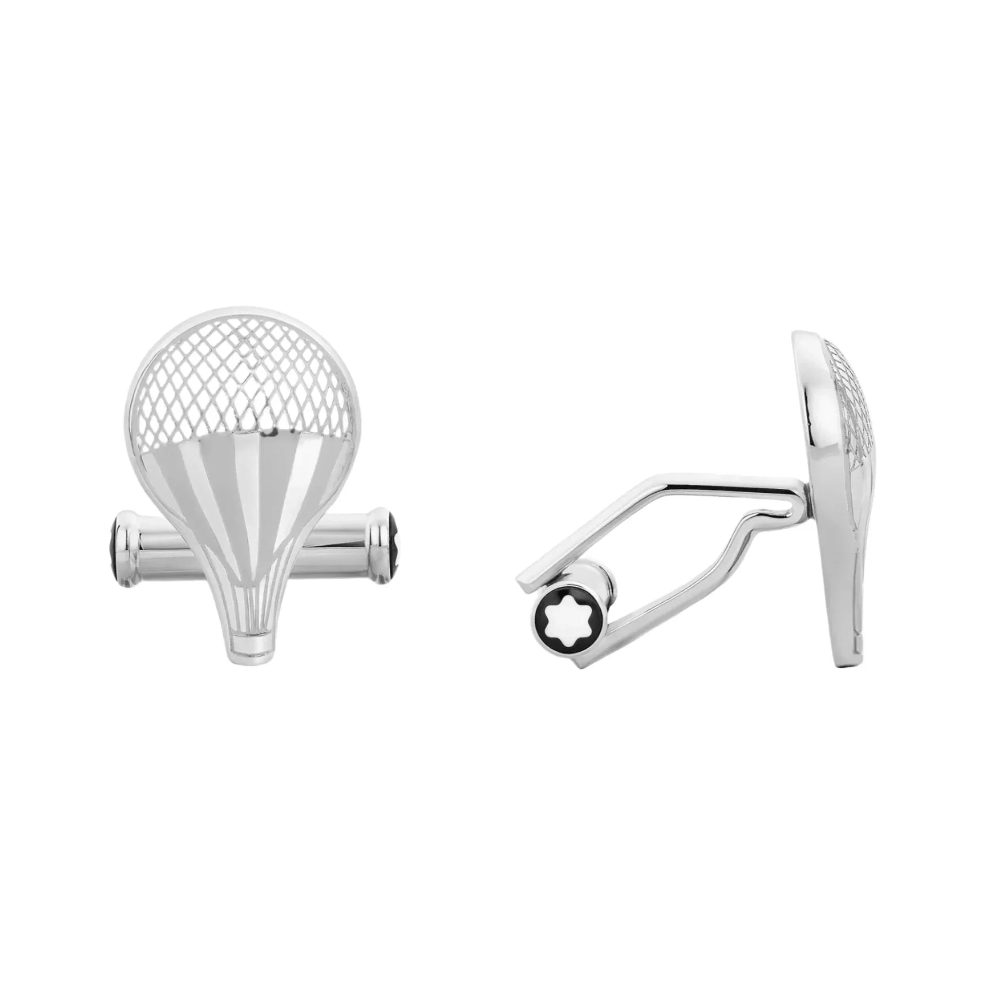 Gemelli Montblanc Meisterstück Around the World in 80 Days argento con motivo a mongolfiera e finitura lucida