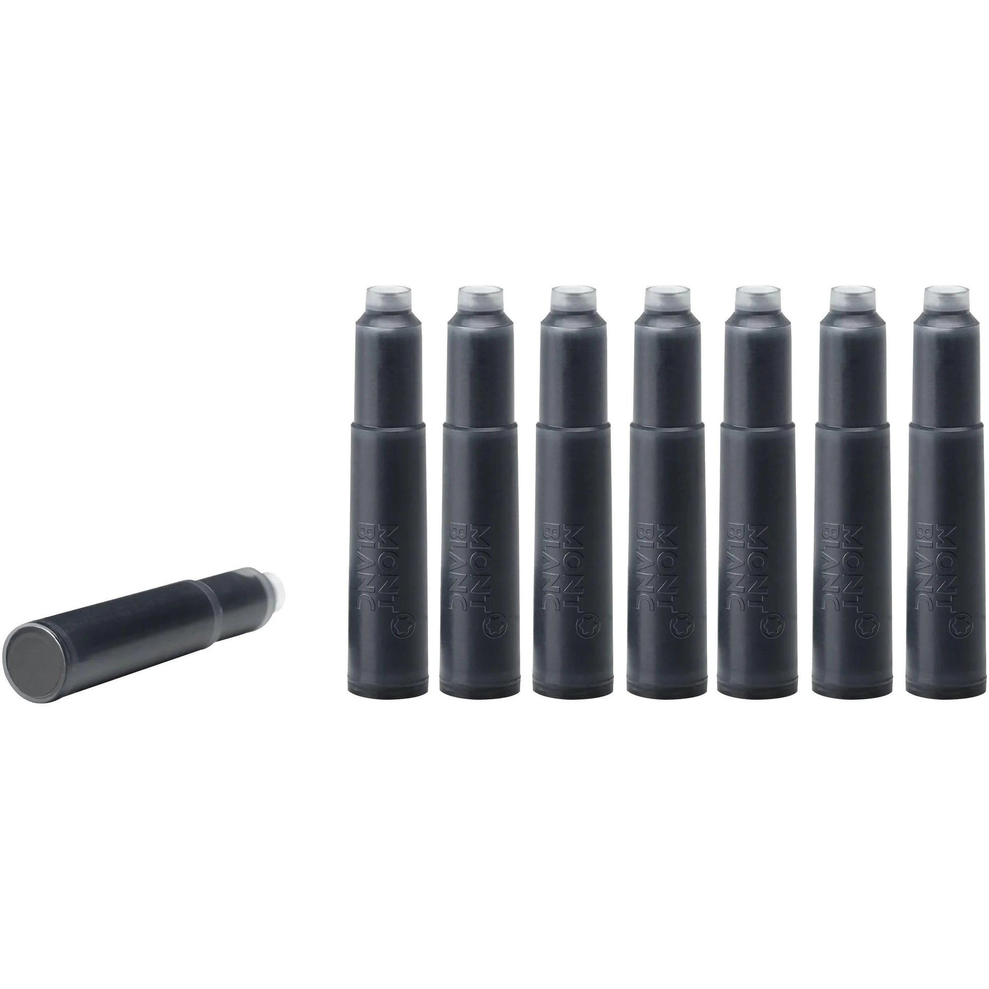 Sei cartucce inchiostro montblanc cartucce mystery black nero con finitura opaca e cappucci argento assaporate l’atmosfera