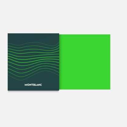 Notebook montblanc con copertina verde scuro e linee ondulate lime per uso con boccetta d’inchiostro starwalker polargreen