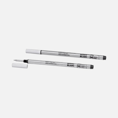 Ricariche per penna a sfera montblanc m 31 silver con cappucci bianchi e punta mystery black nero 128246