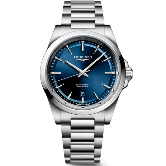 Longines horloge Conquest 2023 41mm blauw automatisch staal L3.830.4.92.6