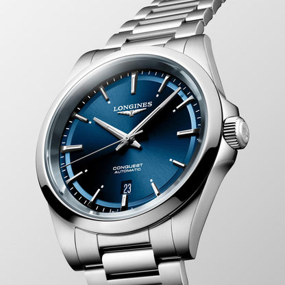 Longines horloge Conquest 2023 41mm blauw automatisch staal L3.830.4.92.6