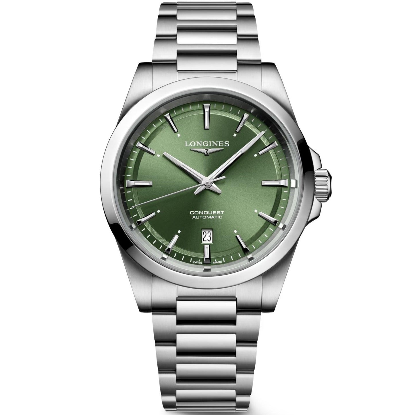 Longines horloge Conquest 2023 41mm groen staal automatisch L3.830.4.02.6