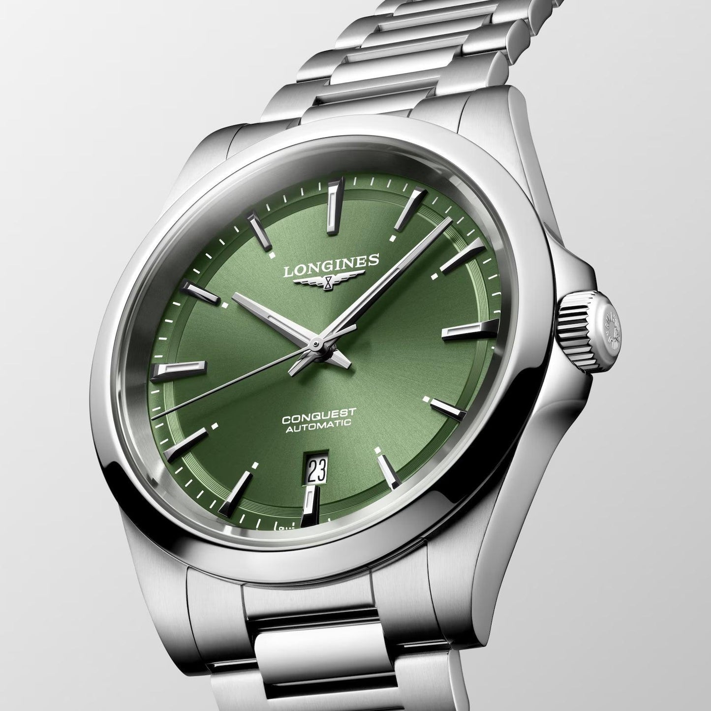 Longines horloge Conquest 2023 41mm groen staal automatisch L3.830.4.02.6