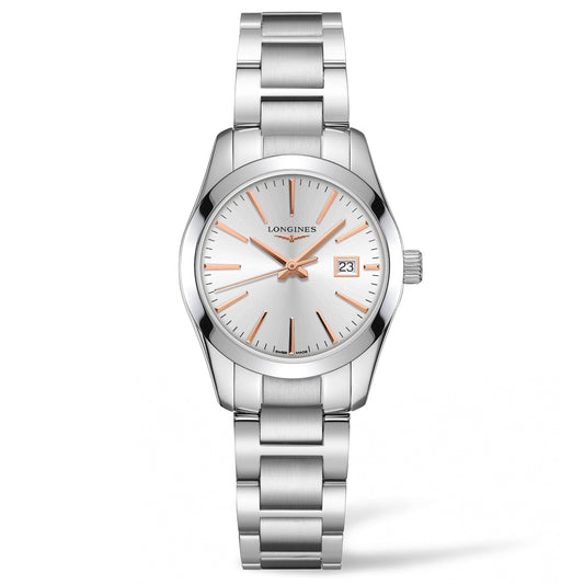 Longines horloge Conquest Classic 29,5mm zilver staal quartz L2.286.4.72.6