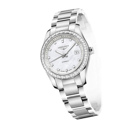 Longines horloge Conquest Classic 29,5mm parelmoer automatisch staal L2.285.0.87.6