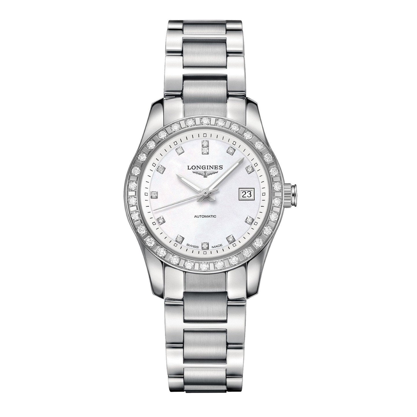 Longines horloge Conquest Classic 29,5mm parelmoer automatisch staal L2.285.0.87.6
