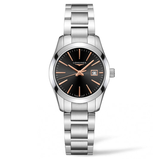 Longines horloge Conquest Classic 29,5mm zwart staal quartz L2.286.4.52.6