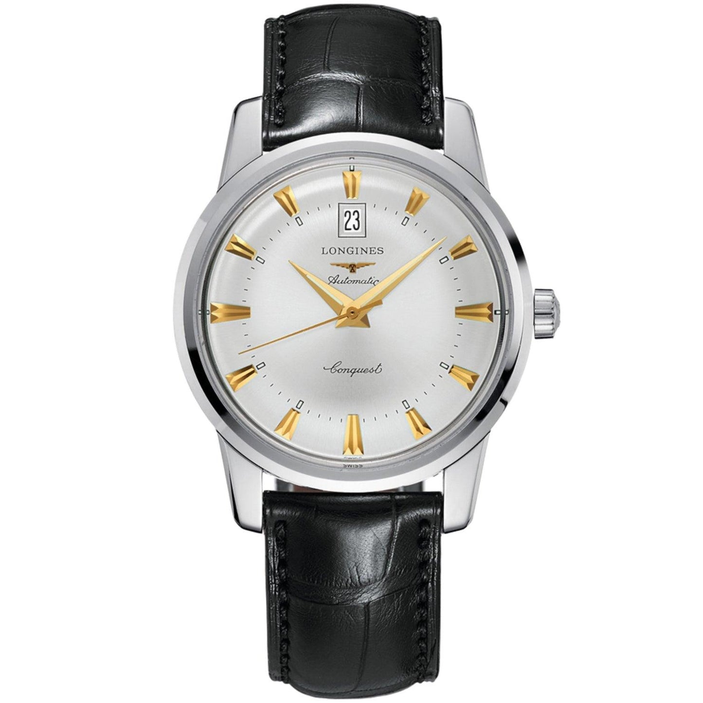 Longines horloge Conquest Heritage 40mm zilver automatisch staal L1.645.4.75.4