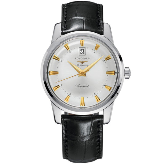 Longines horloge Conquest Heritage 40mm zilver automatisch staal L1.645.4.75.4