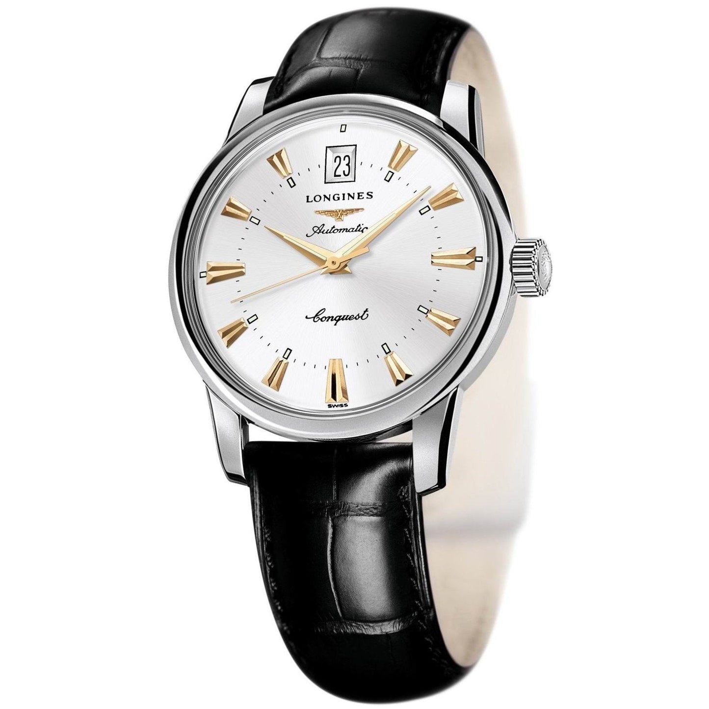 Longines horloge Conquest Heritage 40mm zilver automatisch staal L1.645.4.75.4