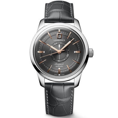 Longines Conquest Heritage Central Power Reserve 38mm Antraciet Automatisch Stalen Horloge L1.648.4.62.2