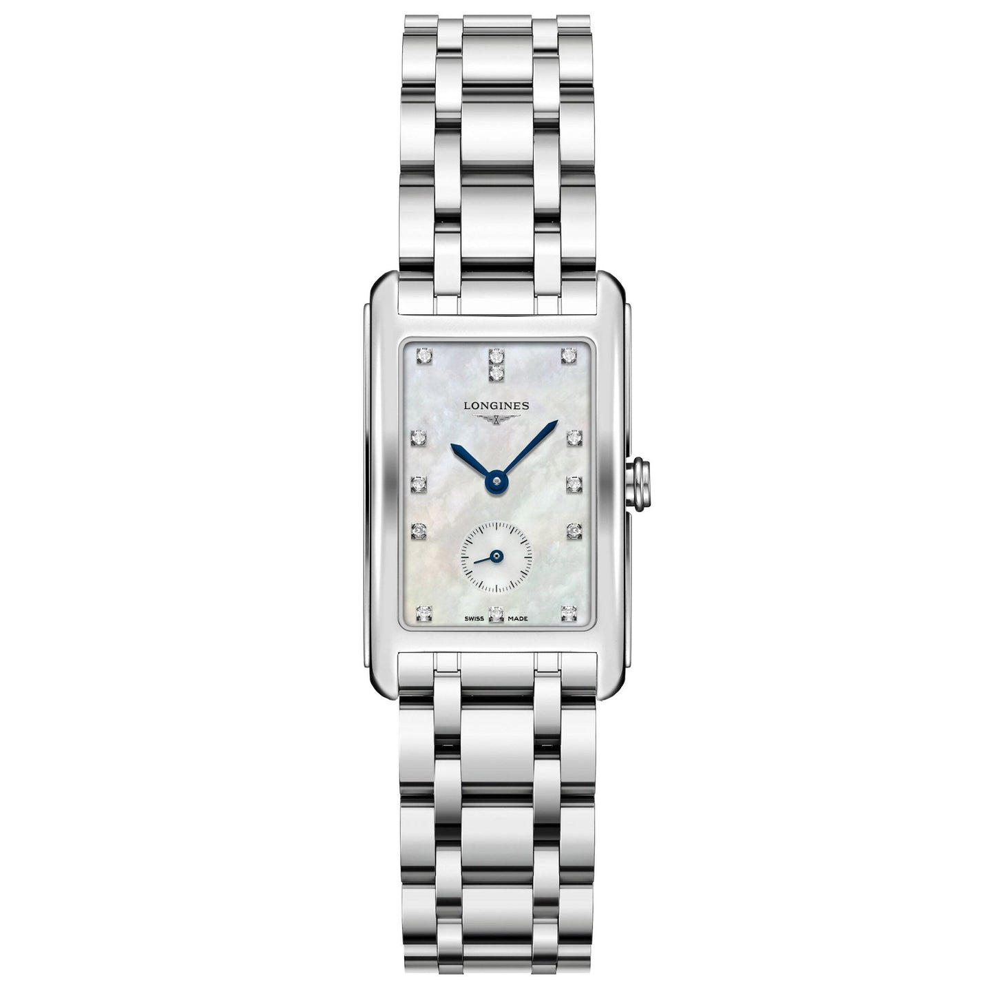 Longines horloge DolceVita 23.30x37mm parelmoer diamanten staal quartz L5.512.4.87.6