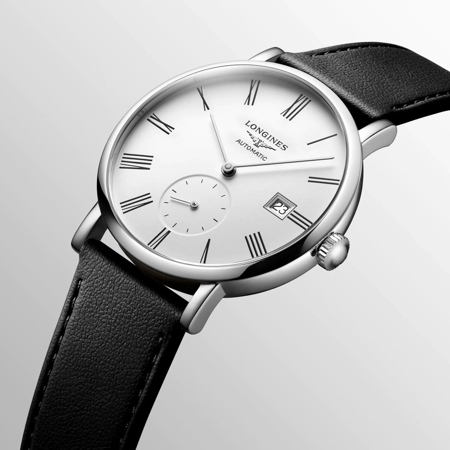 Longines horloge Elegant Collection 39mm wit automatisch staal L4.812.4.11.0