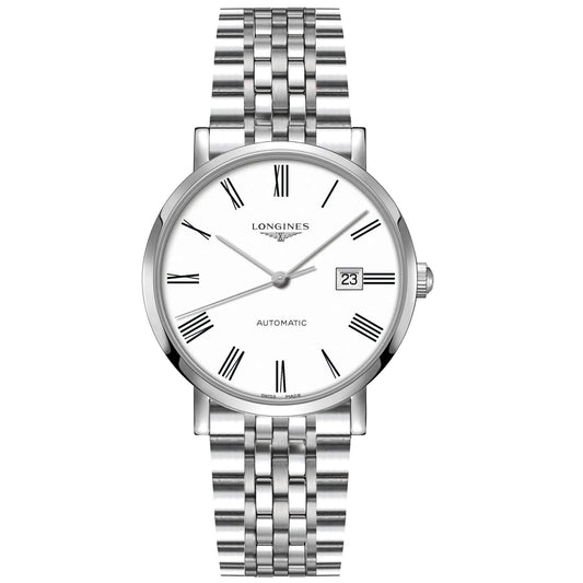 Longines horloge Elegant Collection 41mm wit automatisch staal L4.911.4.11.6