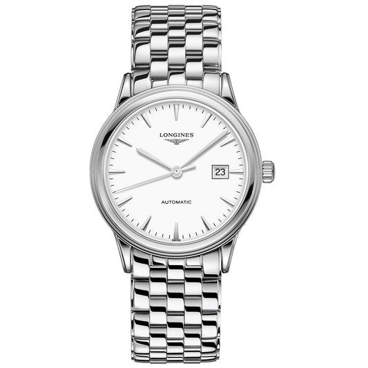 Longines horloge Flagship 40mm wit staal heren automatisch L4.984.4.12.6