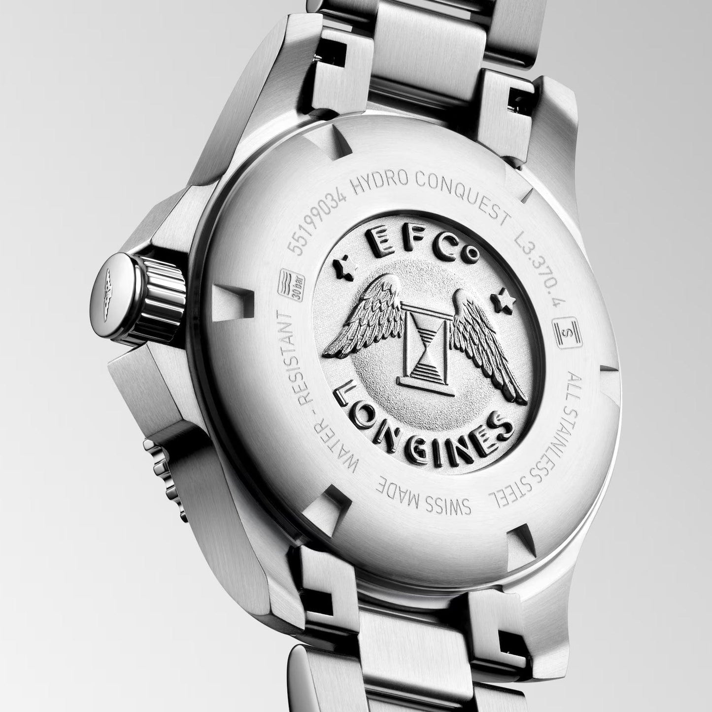 Longines horloge Hydroconquest 32mm parelmoer diamanten quartz staal