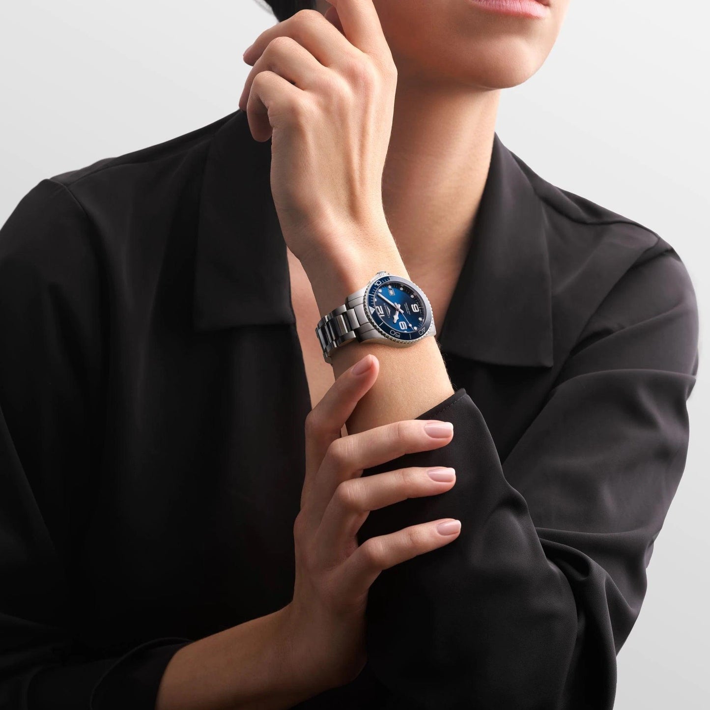 Longines horloge HydroConquest 39mm blauw automatisch staal L3.780.4.96.6