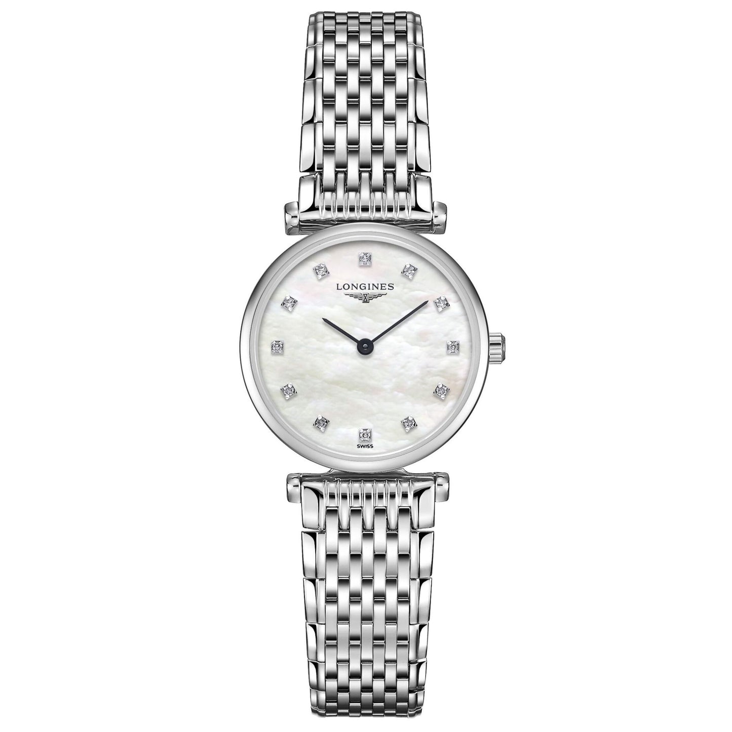 Longines orologio La Grande Classique 24mm madreperla diamanti acciaio quarzo L4.209.4.87.6