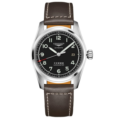 Longines horloge Longines Spirit 40mm zwart automatisch staal L3.810.4.53.0