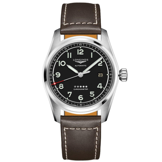 Longines horloge Longines Spirit 40mm zwart automatisch staal L3.810.4.53.0