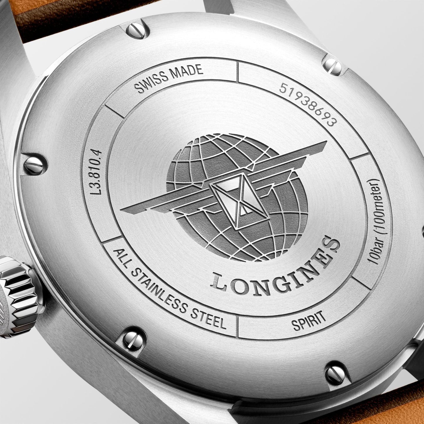 Longines horloge Longines Spirit 40mm zwart automatisch staal L3.810.4.53.0
