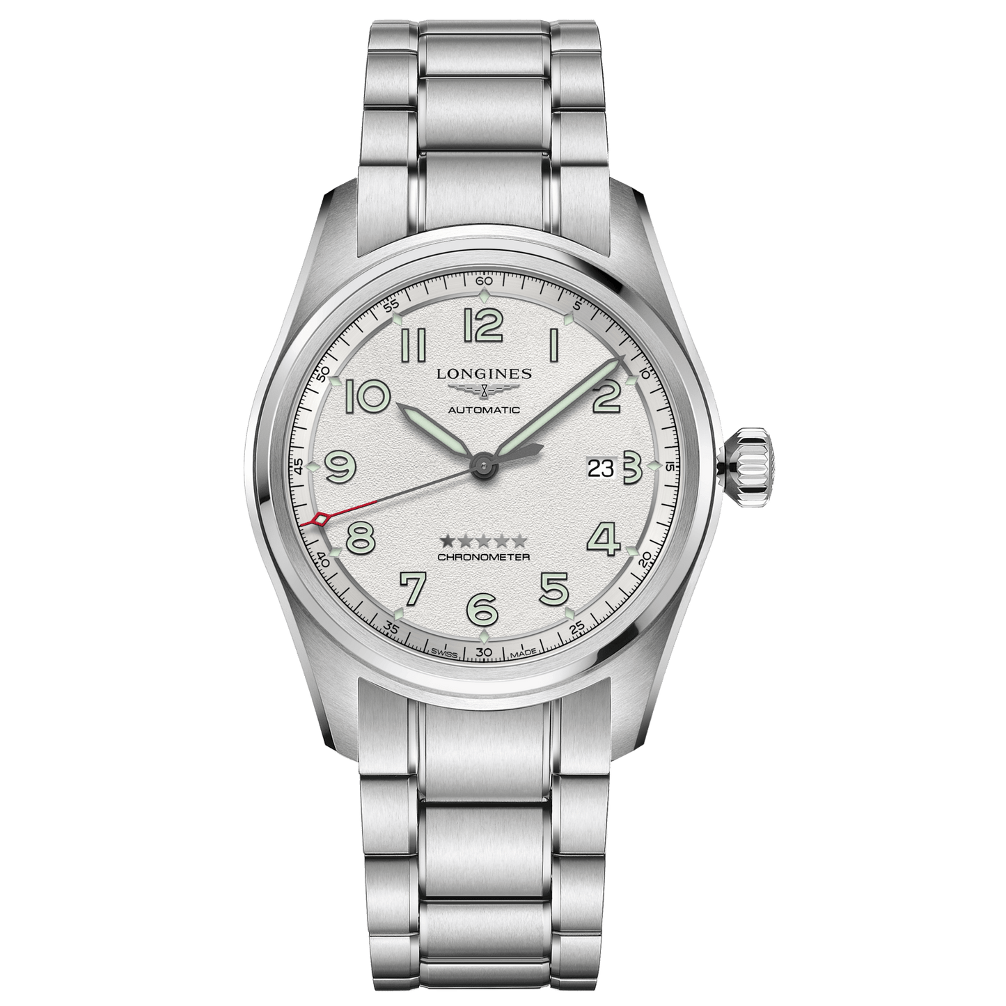 Longines horloge Longines Spirit 42mm zilver automatisch staal L3.811.4.73.6