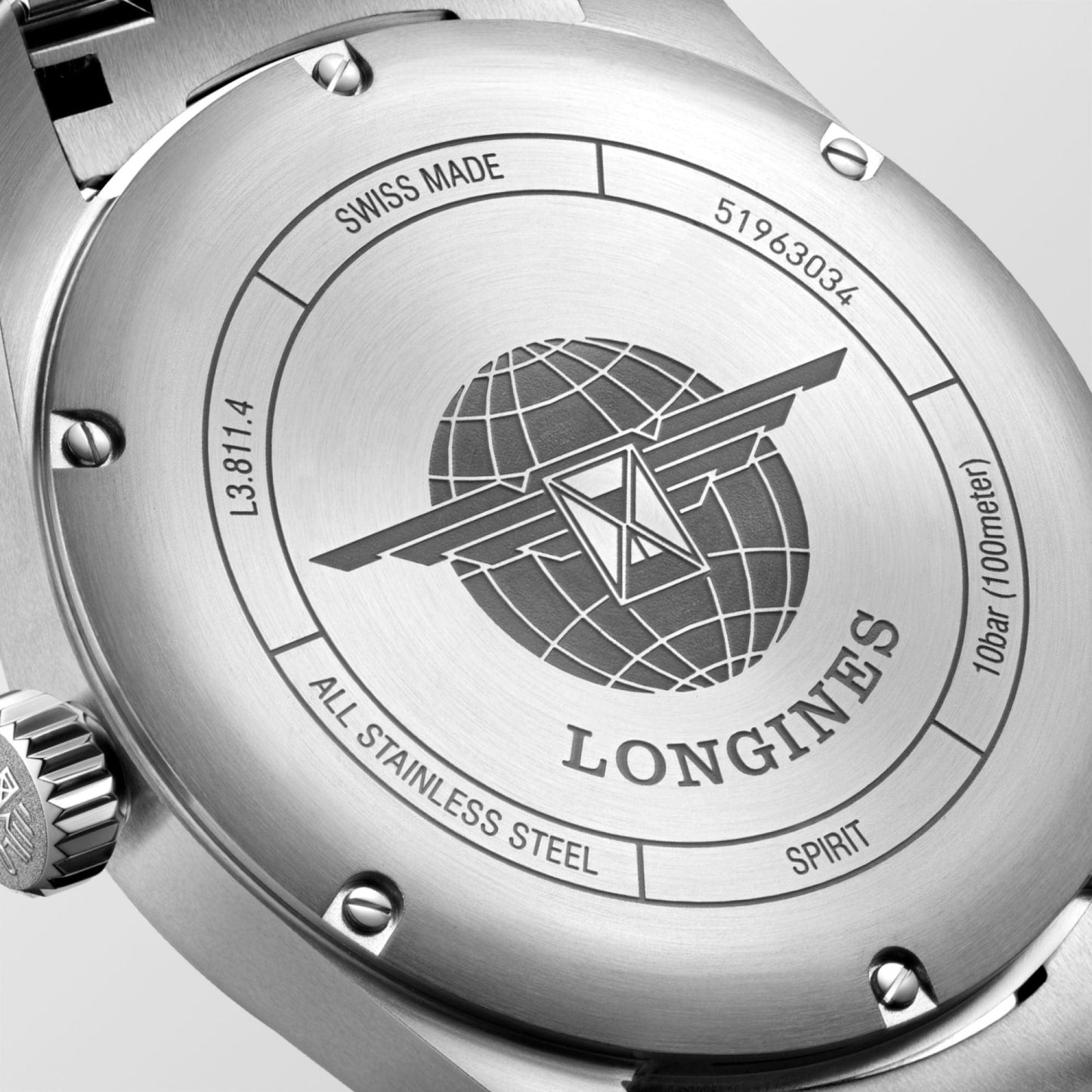 Longines horloge Longines Spirit 42mm zilver automatisch staal L3.811.4.73.6