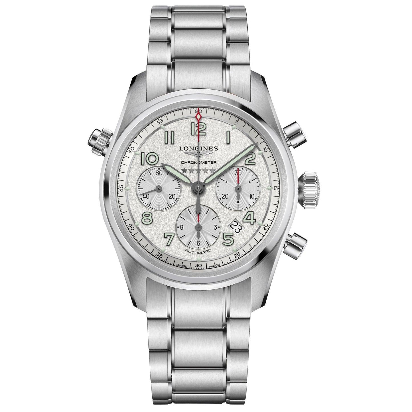Longines horloge Longines Spirit 42mm zilver automatisch staal L3.820.4.73.6