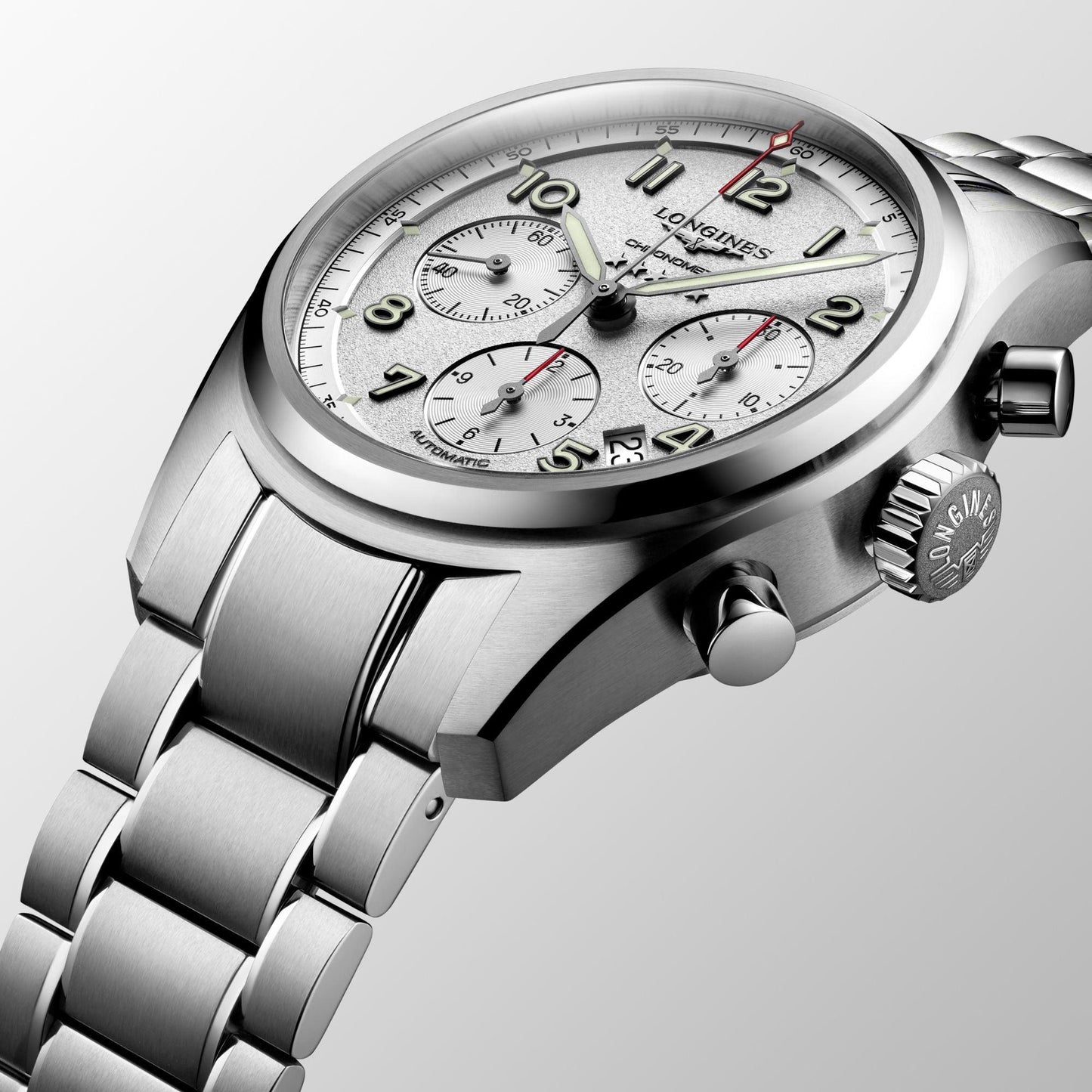 Longines horloge Longines Spirit 42mm zilver automatisch staal L3.820.4.73.6