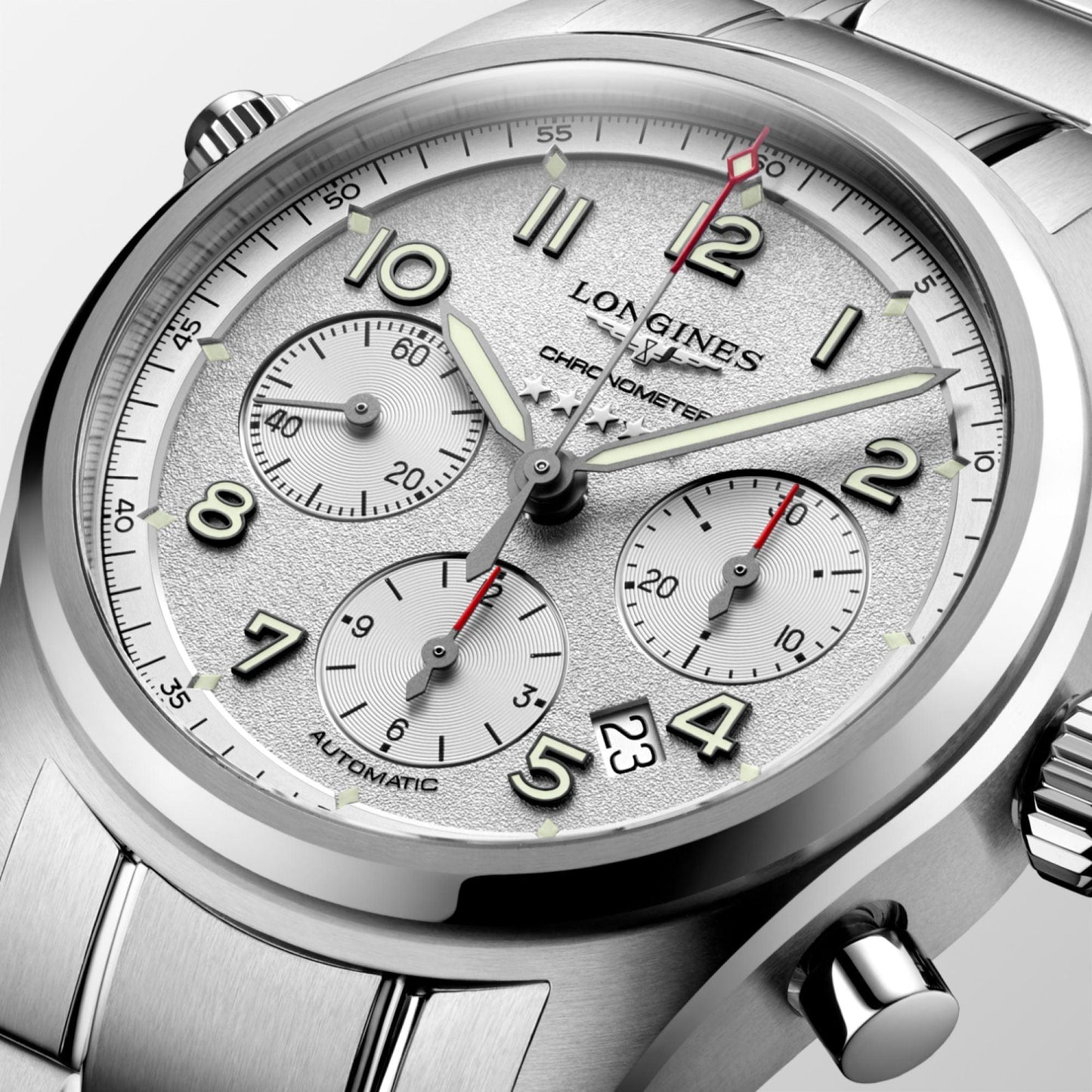 Longines horloge Longines Spirit 42mm zilver automatisch staal L3.820.4.73.6