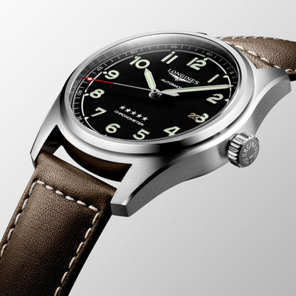 Longines horloge Longines Spirit 42mm zwart automatisch staal L3.811.4.53.0
