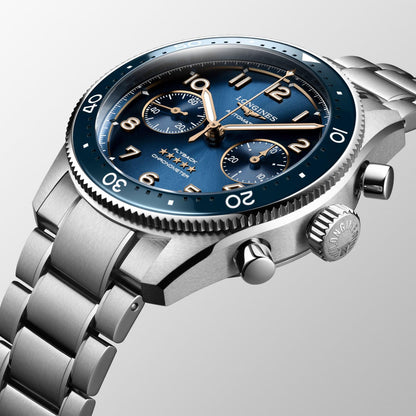 Longines horloge Longines Spirit Flyback 42mm blauw automatisch staal L3.821.4.93.6