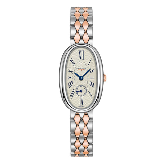 Longines horloge Longines Symphonette 21.90x34.00mm zilver quartz staal 18kt goud L2.306.5.71.7