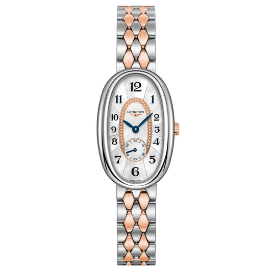Longines horloge Longines Symphonette 21,90x34,00mm parelmoer quartz staal en 18kt goud L2.306.5.83.7