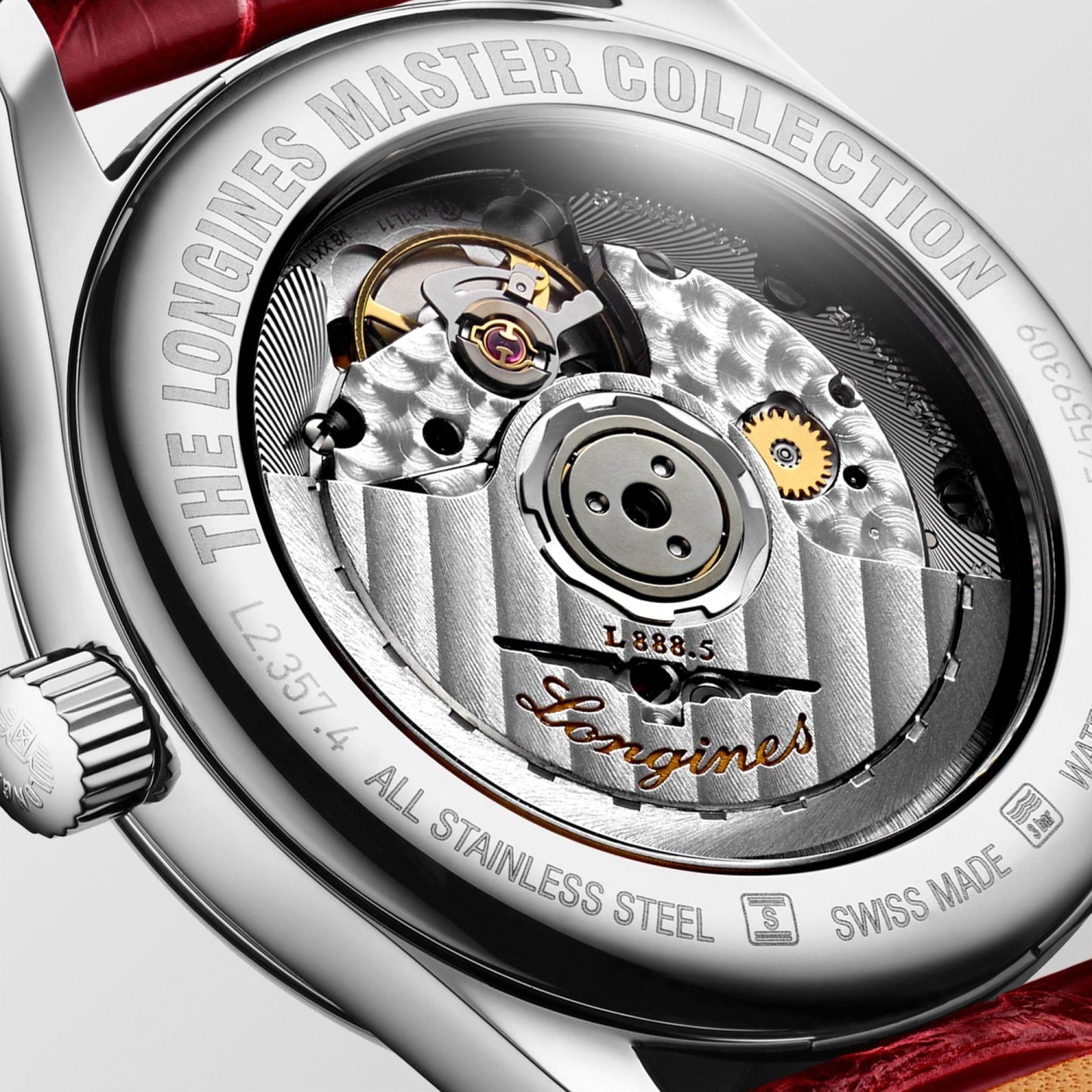 Longines horloge Master Collection 34mm parelmoer diamanten automatisch staal L2.357.4.87.2