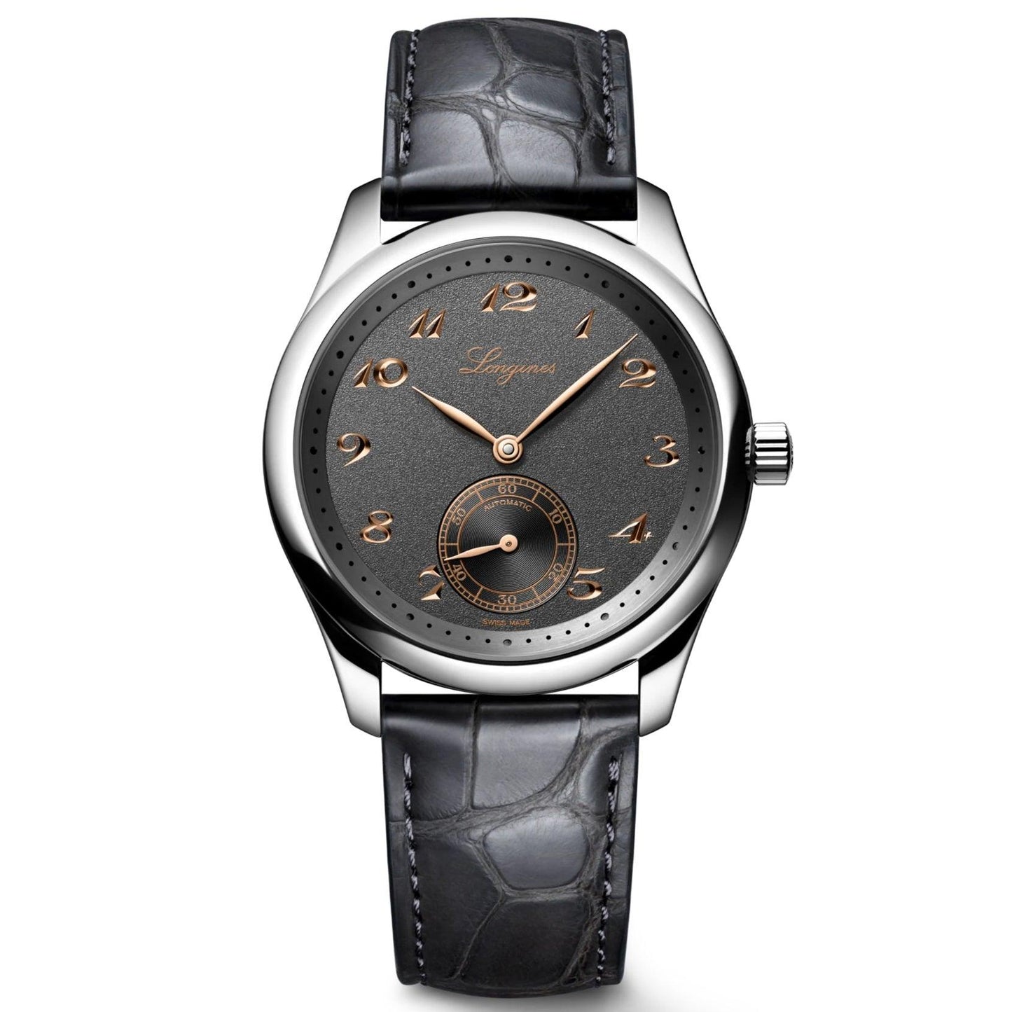 Longines horloge Master Collection 38mm antraciet automatisch staal L2.843.4.63.2