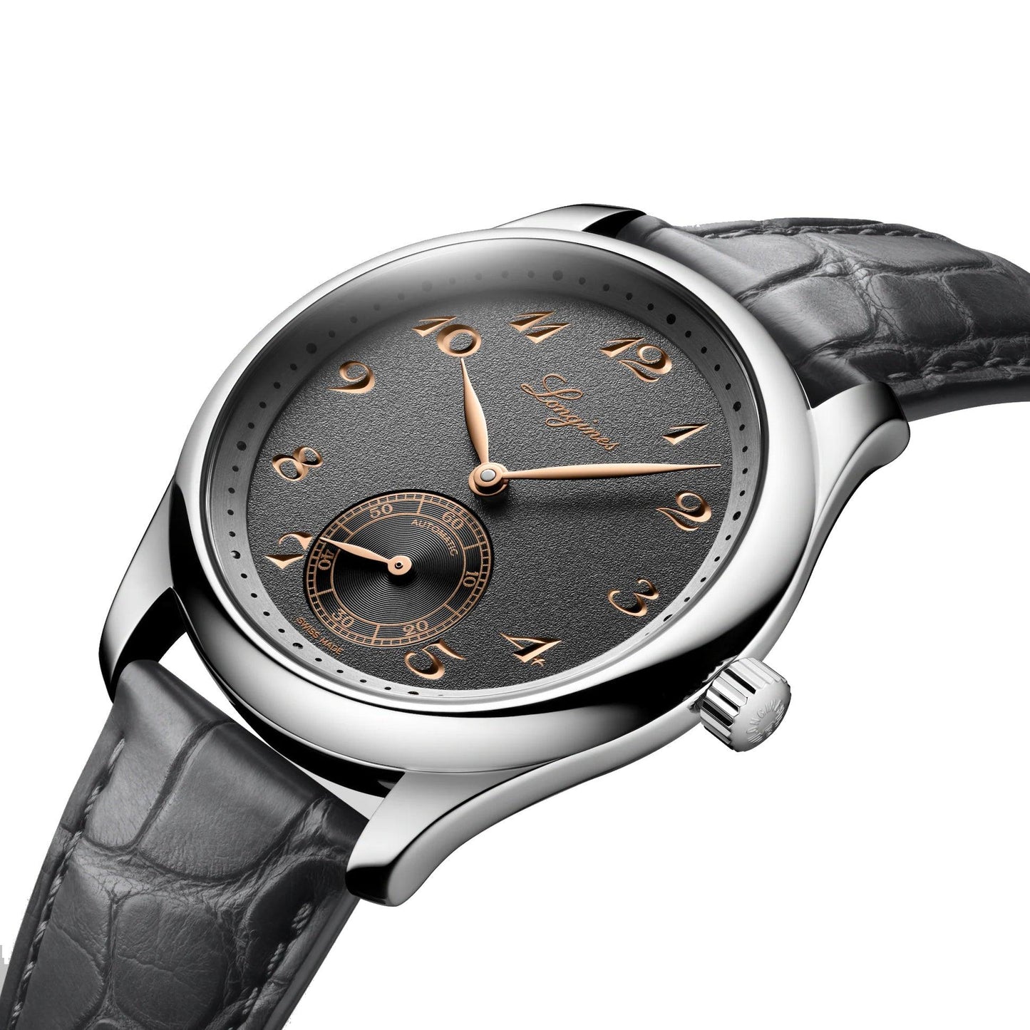 Longines horloge Master Collection 38mm antraciet automatisch staal L2.843.4.63.2