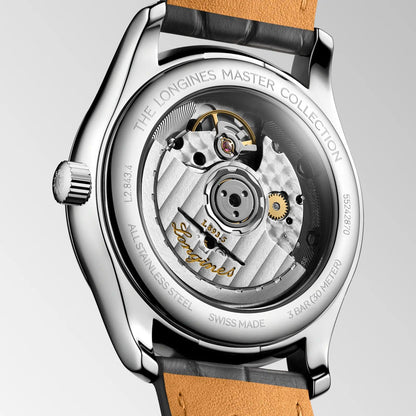 Longines horloge Master Collection 38mm antraciet automatisch staal L2.843.4.63.2