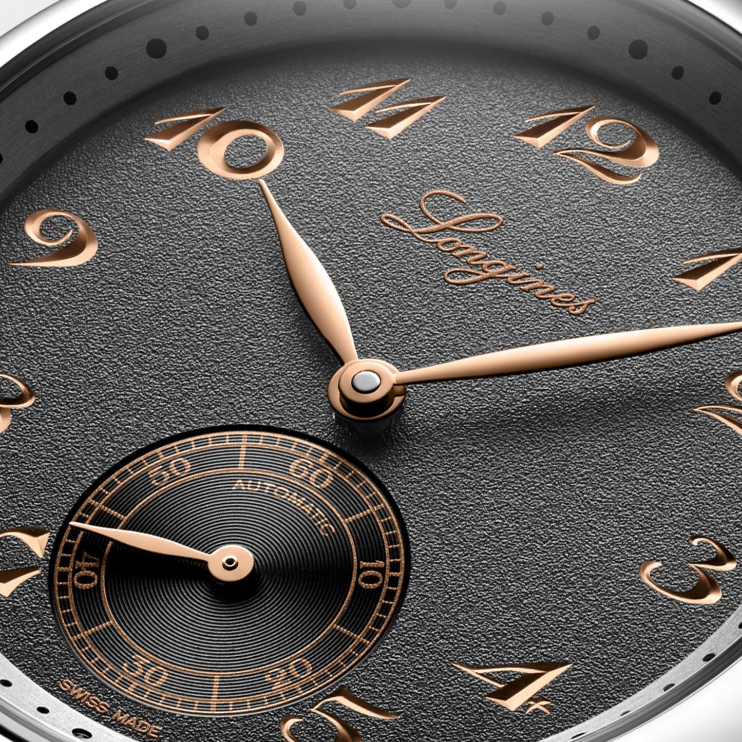 Longines horloge Master Collection 38mm antraciet automatisch staal L2.843.4.63.2