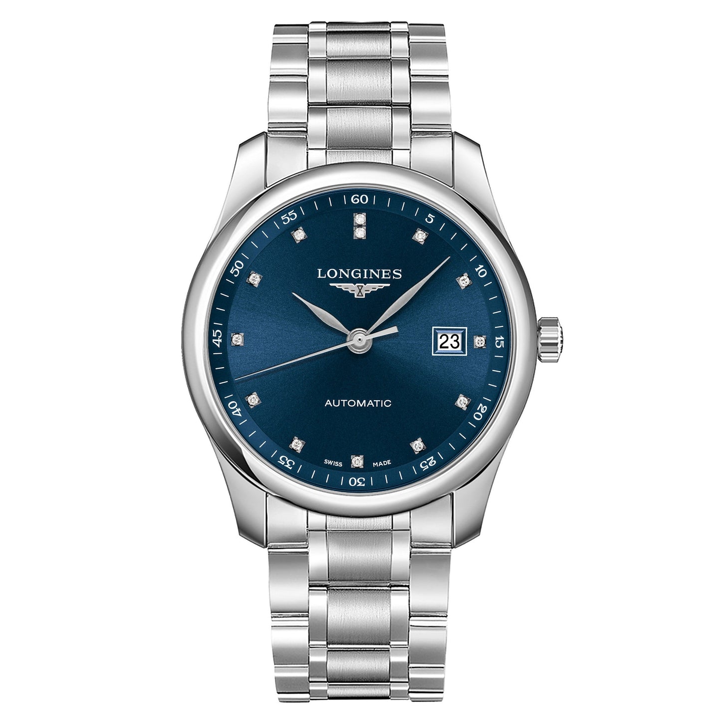 Longines horloge Master Collection automatisch 40mm wijzerplaat blauw diamanten L2.793.4.97.6