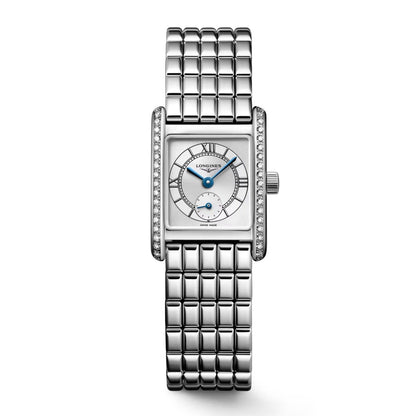 Longines horloge Mini Dolcevita 21.5x29mm zilver diamanten quartz staal L5.200.0.75.6