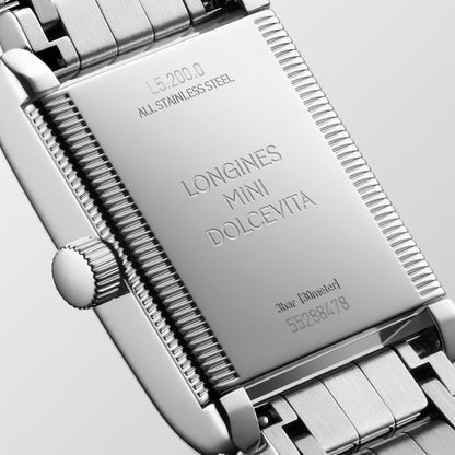 Longines horloge Mini Dolcevita 21.5x29mm zilver diamanten quartz staal L5.200.0.75.6