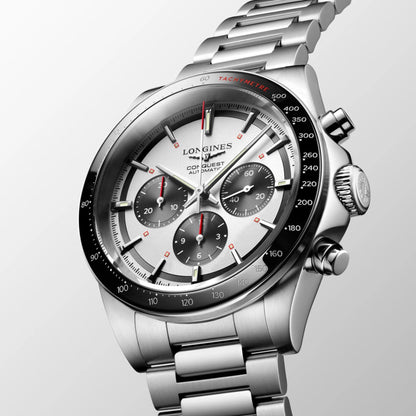 Longines horloge New Conquest 42mm zilver automatisch staal L3.835.4.72.6